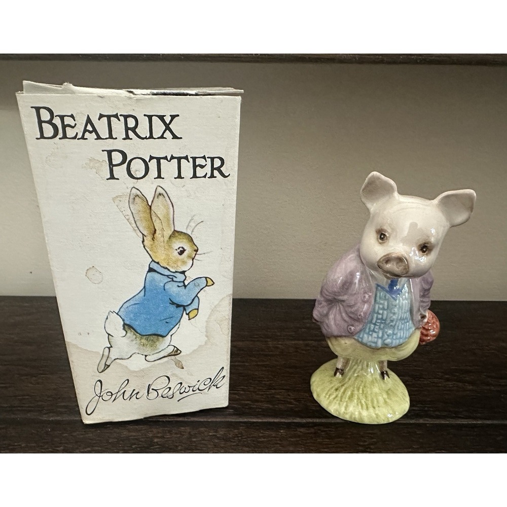 Vintage 1956 Beatrix Potter "Pigling Bland" Beswick, England Boxed Royal Doulton